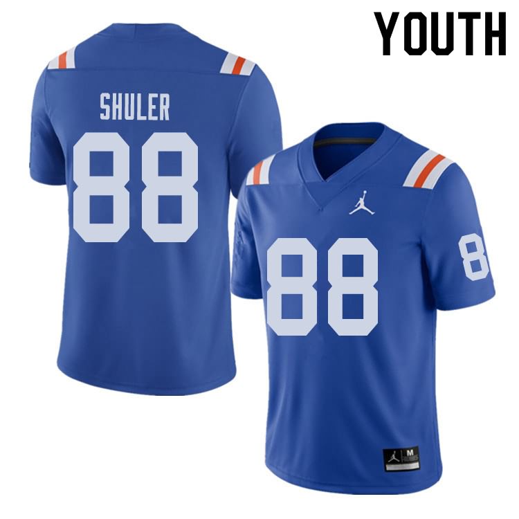 Youth NCAA Florida Gators Adam Shuler #88 Stitched Authentic Alternate Jordan Brand Royal Throwback College Football Jersey RDC5665OL